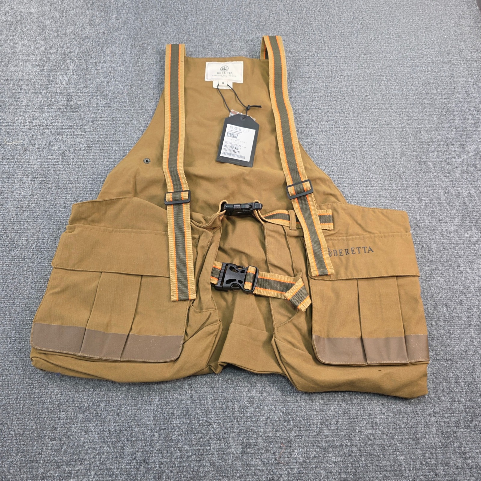 Beretta Covey Strap Vest Hunting Brown Ii Shooting Skeet Trap Clay New
